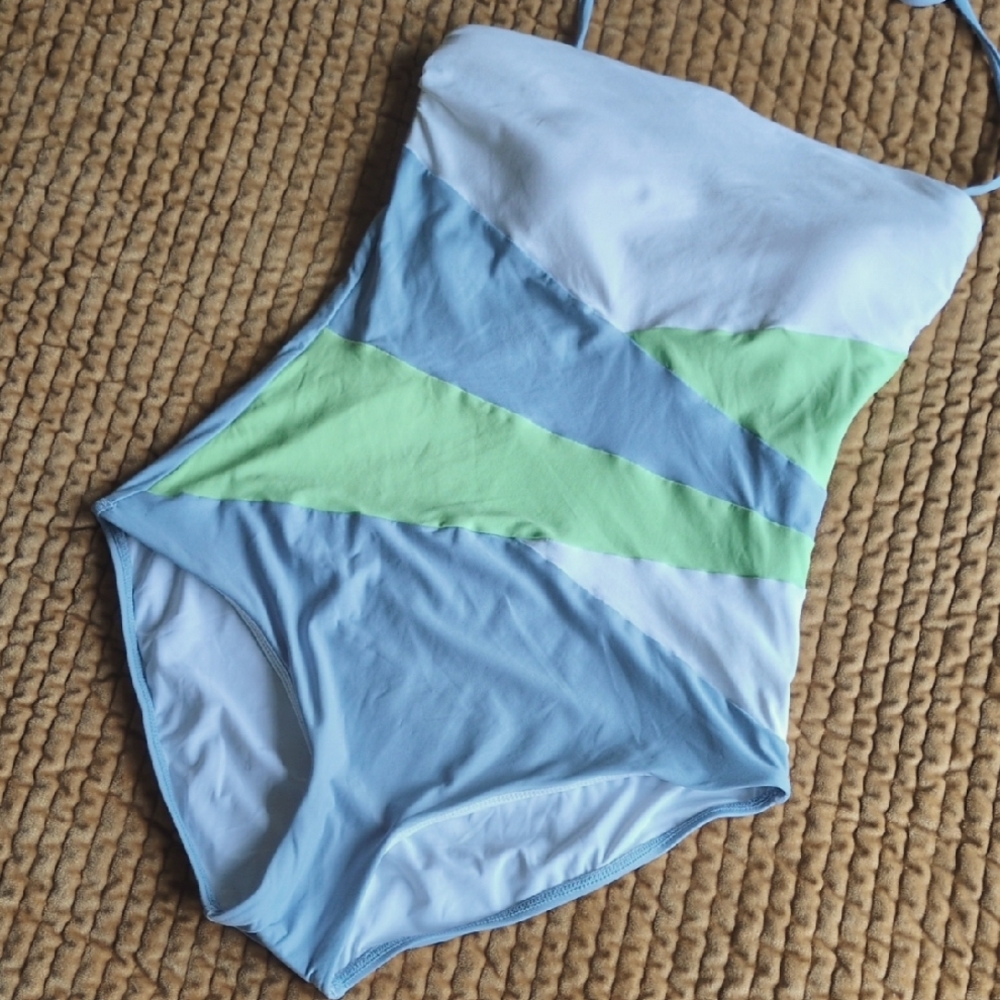 Anthropologie Blue and Green One Piece Swimsuit